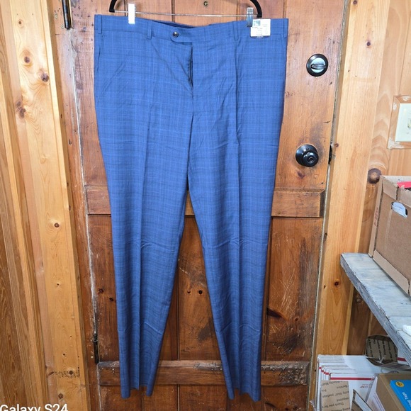 PETER MILLAR SB FLYNN Plaid Wool Mens Dress Pants 42W 37L Flat Front - Picture 3 of 5